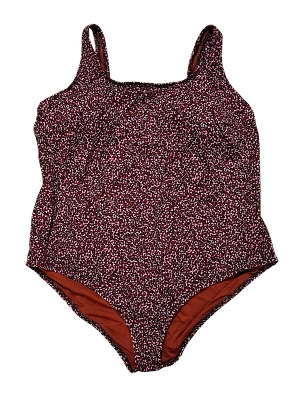 NWT Amazon Essentials Red, Black and White Printed One-Piece Swim